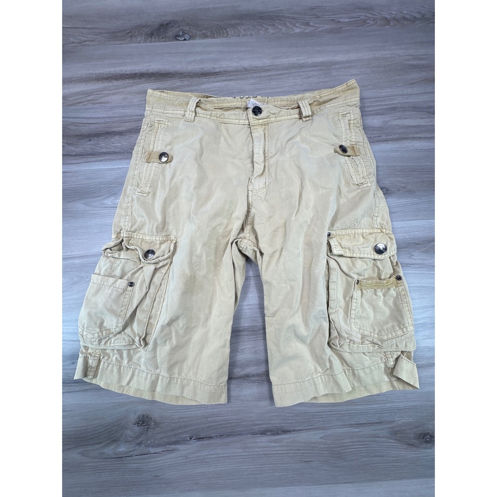 Blue Rag Mens Tan‎ Khaki Cargo Shorts Size 34 Relaxed Fit Cotton Utility Rugged